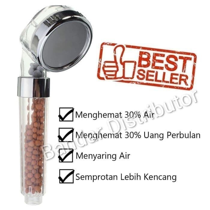 Kepala Shower Head Ion SPA Ionizer Healthy Crystal 3 Mode - Shower - High Quality