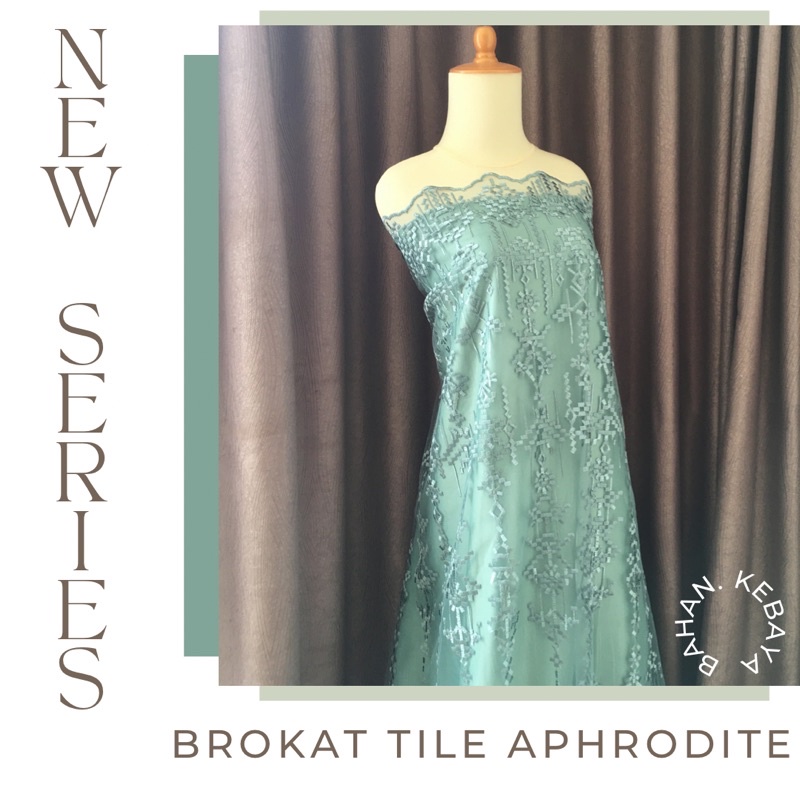 Tile Bahan Kebaya Premium Etnik Bordir Aphrodite New Series Warna Hijau Wardah Mint Design By Sapto