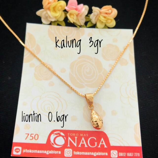 KALUNG DAN LIONTIN KUNING EMAS TUA