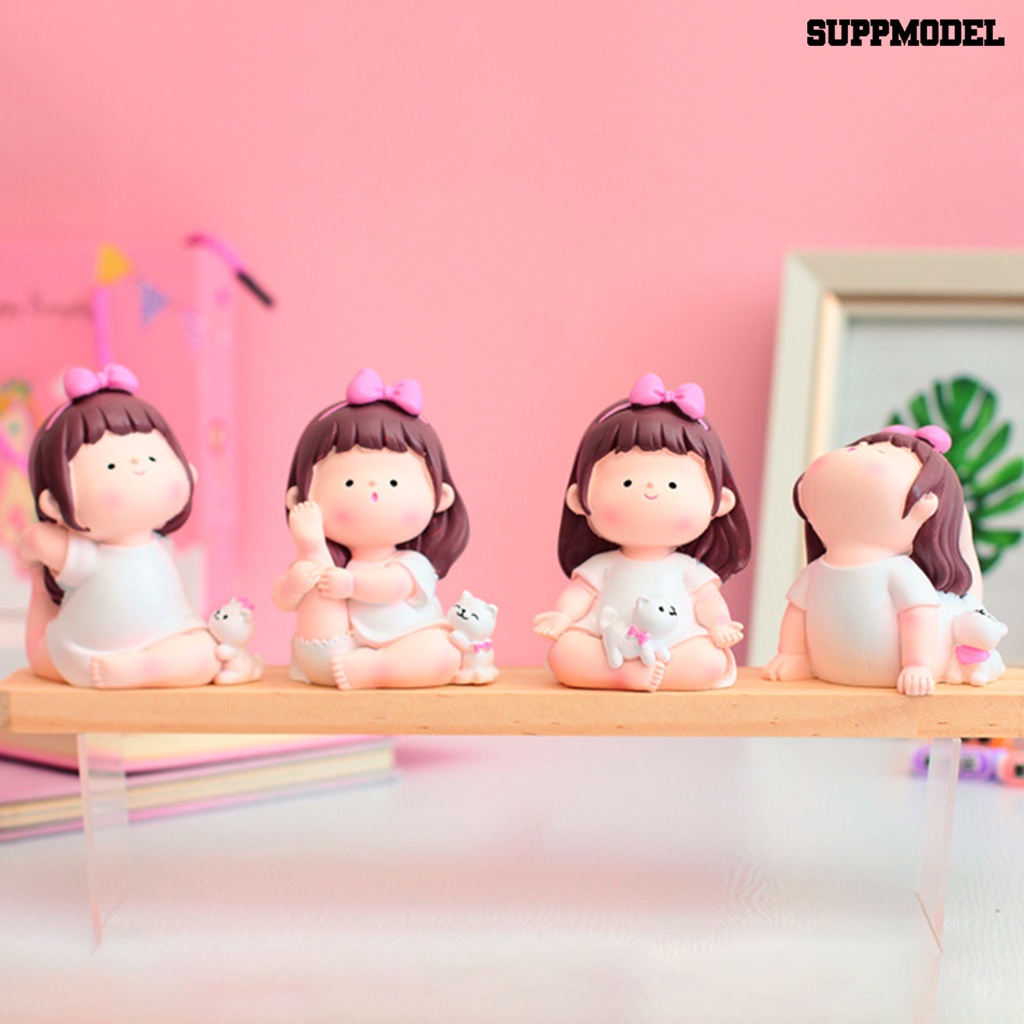 Miniatur Pot Bunga Bahan Resin Bentuk Gadis Yoga Buatan Tangan Untuk Desktop