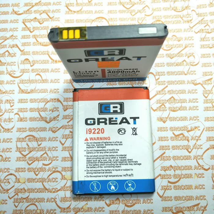 Baterai Battery GREAT Double Power SAMSUNG NOTE 1 I9220 N7000 EB615268VU