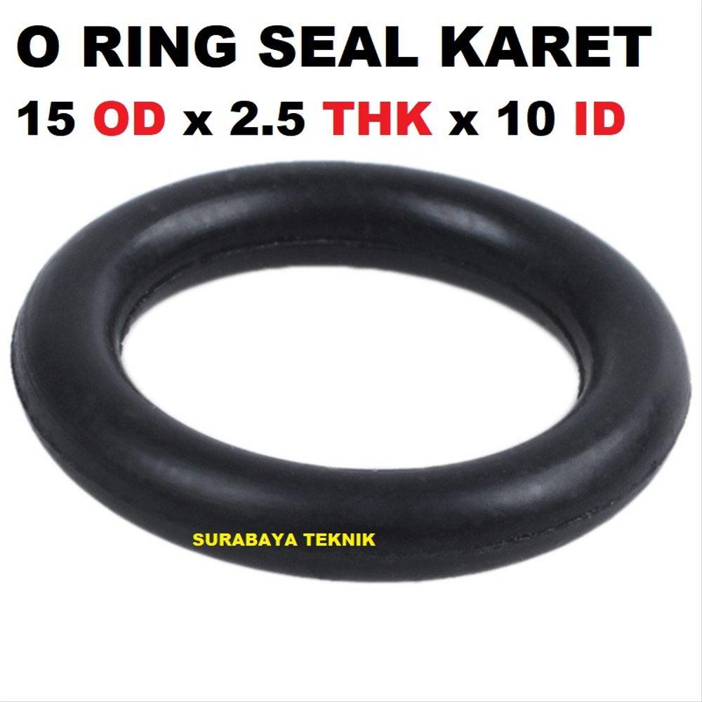 ST O RING SEAL KARET HITAM 15mm OD x 2.5mm THK x 10mm ID Murah