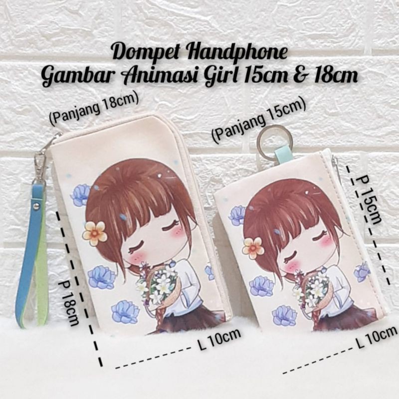 Dompet Handphone  / Dompet girl / Dompet Animasi / Dompet Panjang Hp 15cm &amp; 18cm