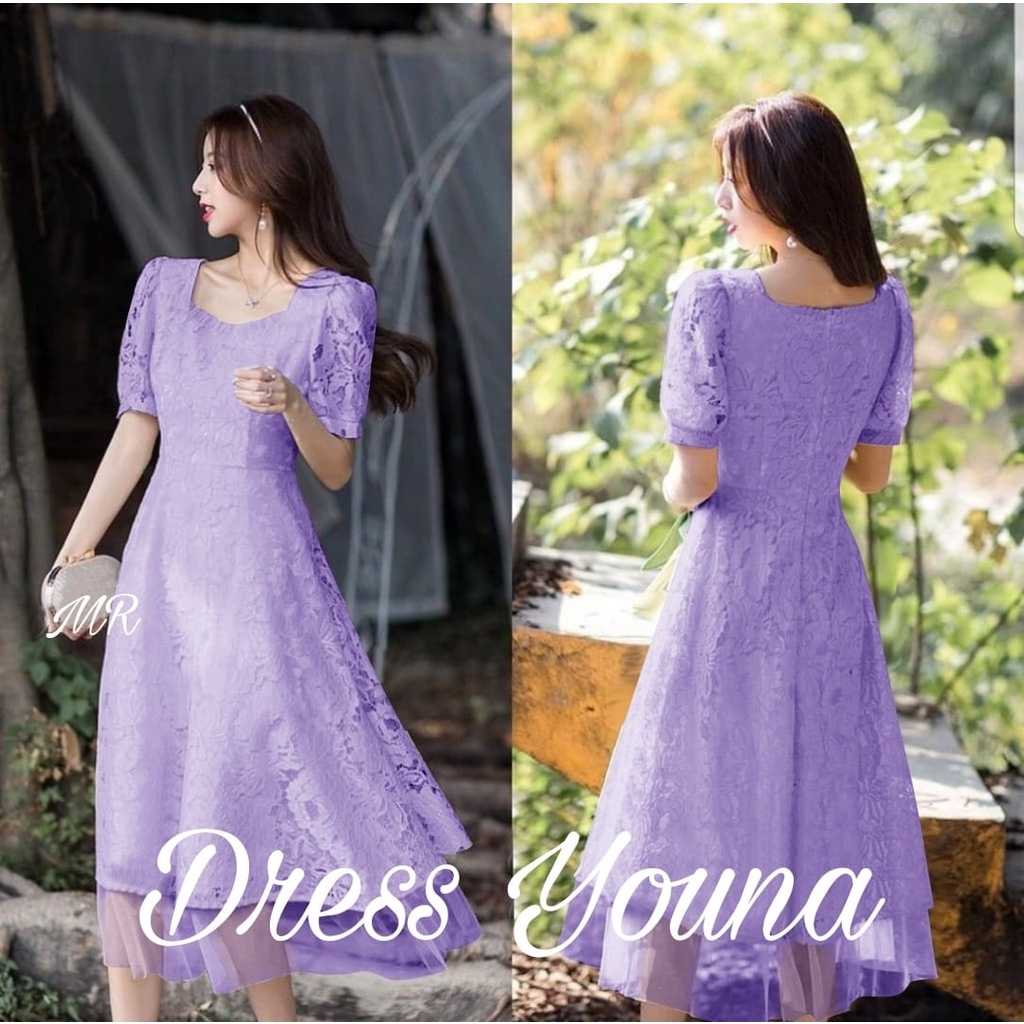 PCS DRESS YOUNA BRUKAT 2 UKURAN L XL FASHION PAKAIAN WANITA MR