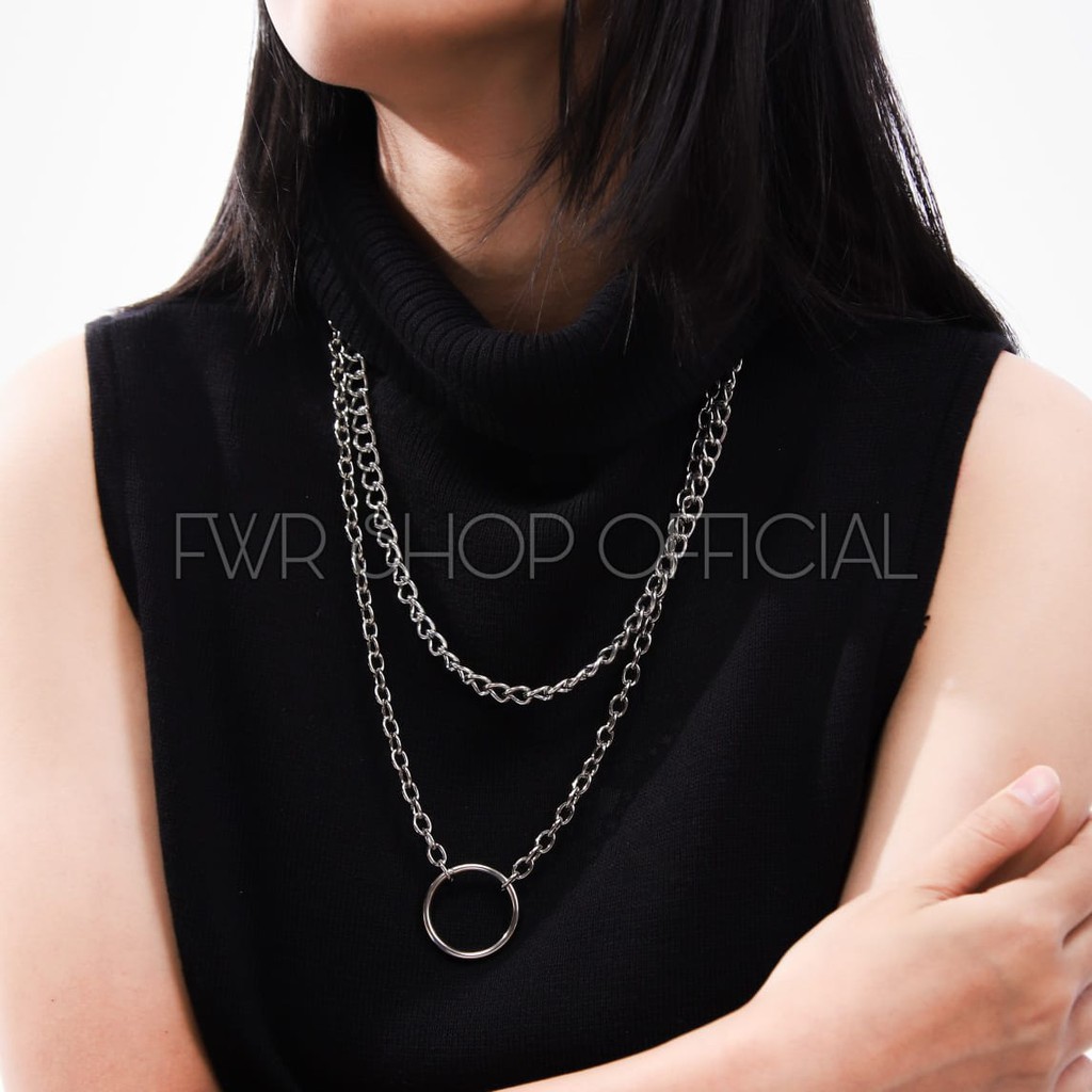 FWR - Kalung Rantai Wanita Panjang Multilayer Necklace