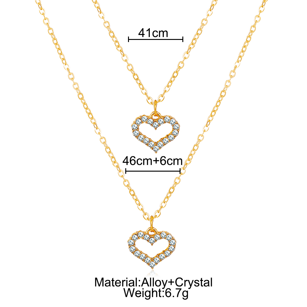 Fashion love double layer Necklace Alloy Necklace for women personalized jewelry accessories