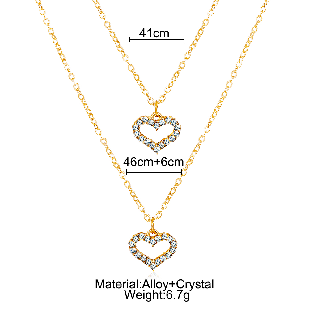 Fashion love double layer Necklace Alloy Necklace for women personalized jewelry accessories