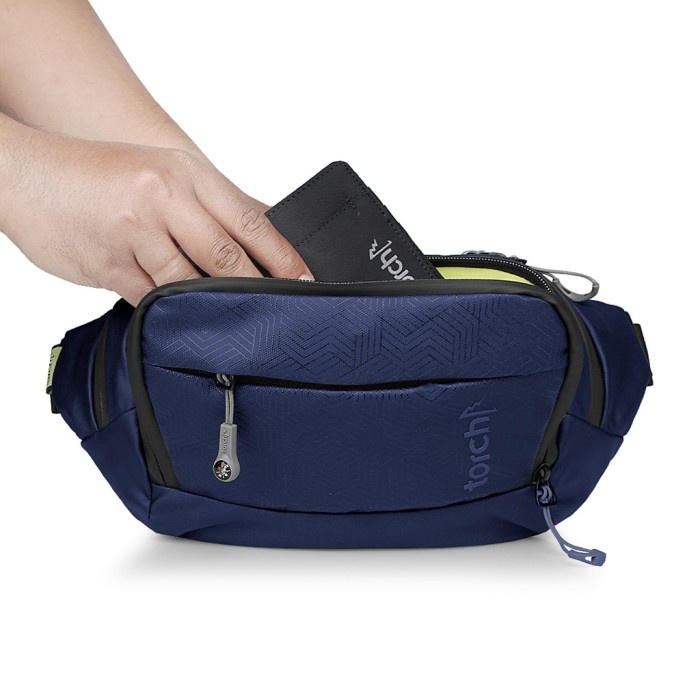 (BISA COD) Torch Tas Pinggang - Waist Bag Aichi - Navy
