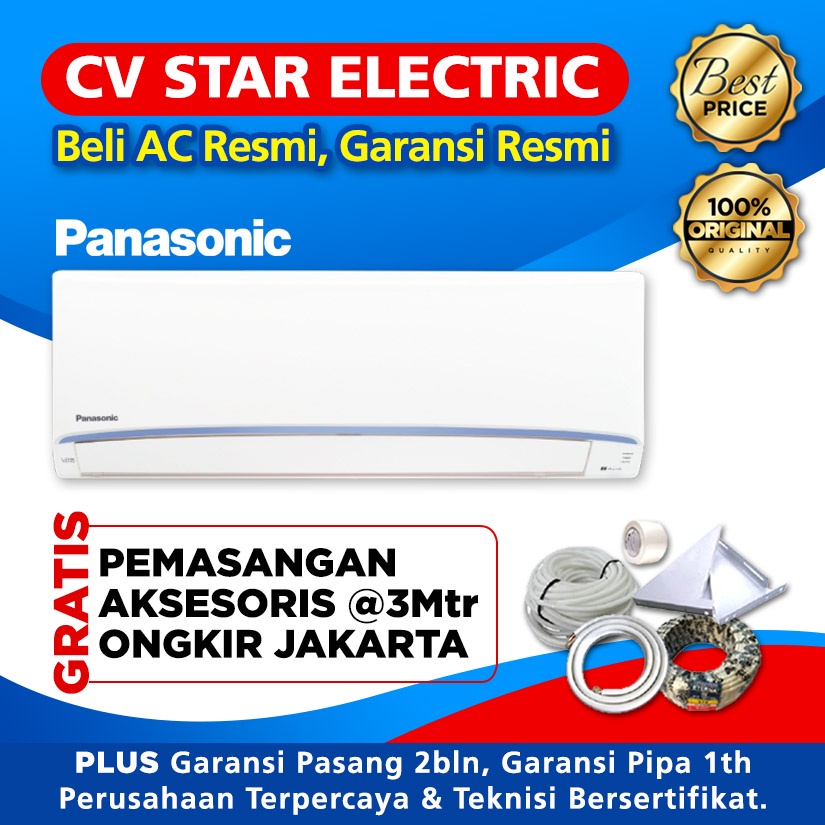 AC Panasonic 3/4 PK CS/CU-LN7WKJ Standar + Pasang
