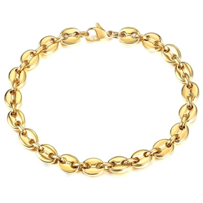 Gelang Titanium Rantai Gold pria wanita stainless steel