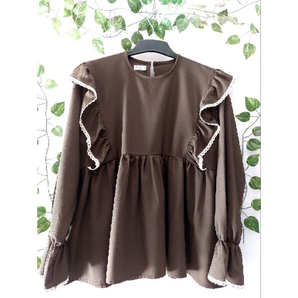 Baju Atasan Wanita Renda Wanita Muslim Kekinian Terbaru Atasan Korea Korean Style