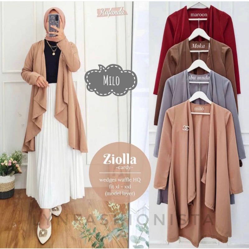 (BB MAX 65 KG)LONG OUTER WANITA/CARDI PANJANG POLOS/ZIOLLA