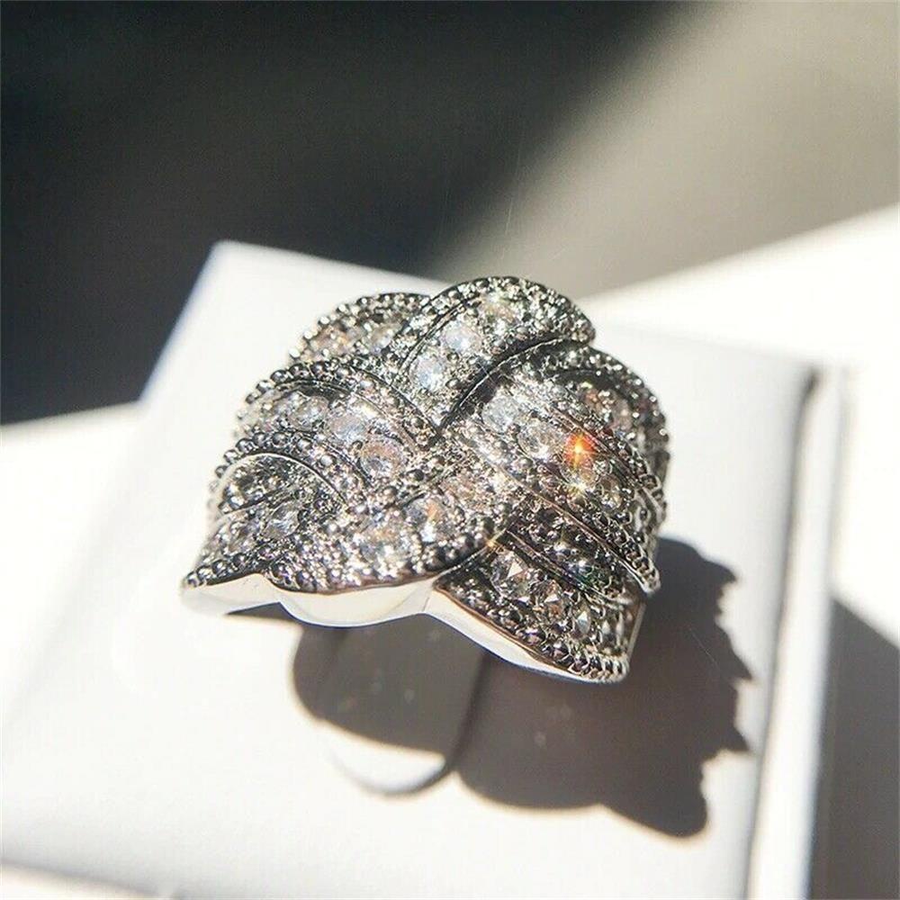 R-flower Cincin Cubic Zirconia Desain Panas Untuk Hadiah Hari Valentine Wanita Pertunangan