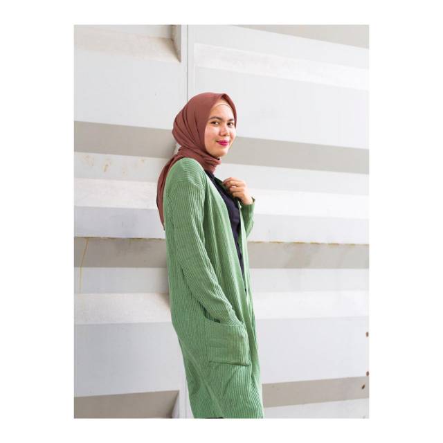 Long Pocket Cardigan / Cardigan Korea / Cardy Wanita / Belle Cardigan