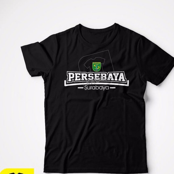 KAOS BAJU COMBED 30S PERSEBAYA TULISAN LOGO BONEK BAJUL IJO WANI SURABAYA