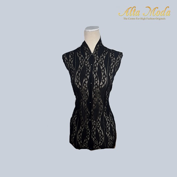 

Alta Moda Brokat Perancis Unique Black Floral Stripe