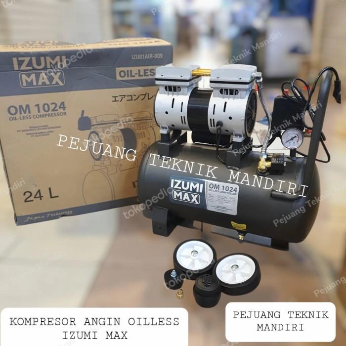 MESIN KOMPRESOR ANGIN OILLESS IZUMI MAX OM 1024 1HP / IZUMI OM1024 24L