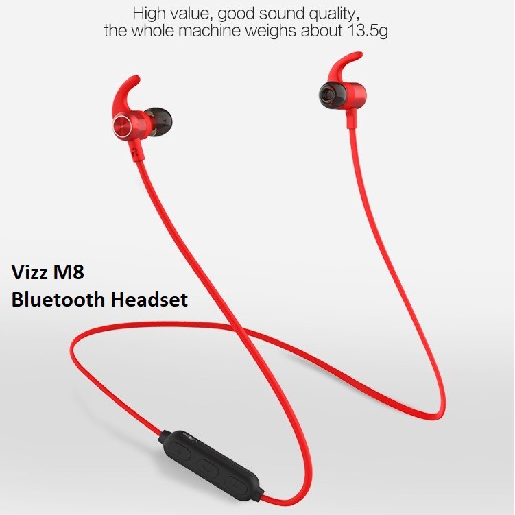 Stereo Wireless Sport Headset Vizz VZ-M8 Original Earphone Handsfree VZM8 Ori For XiaoMi Oppo Vivo