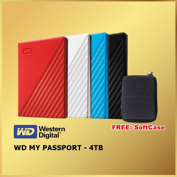 WD 4TB My Passport Portable Storage USB 3.2 Gen 1 External Drive HDD