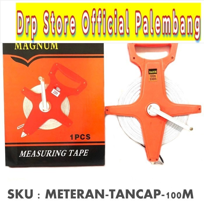 Meteran Tancap Tanah 100M 100 Meter Roll Gulungan Fiber Measure