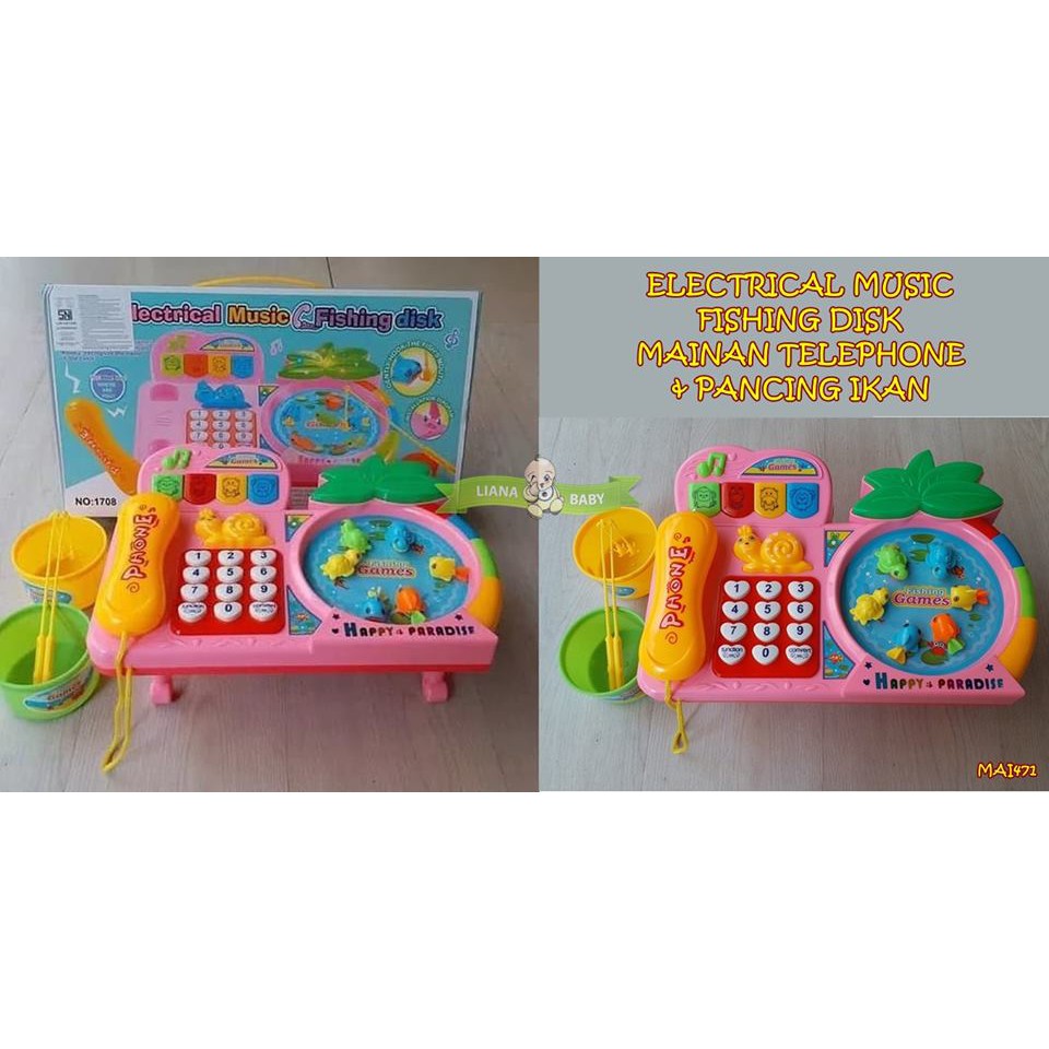 MAI471 ELECTRICAL MUSIC FISHING DISK MAINAN TELEPHONE &amp; PANCING IKAN