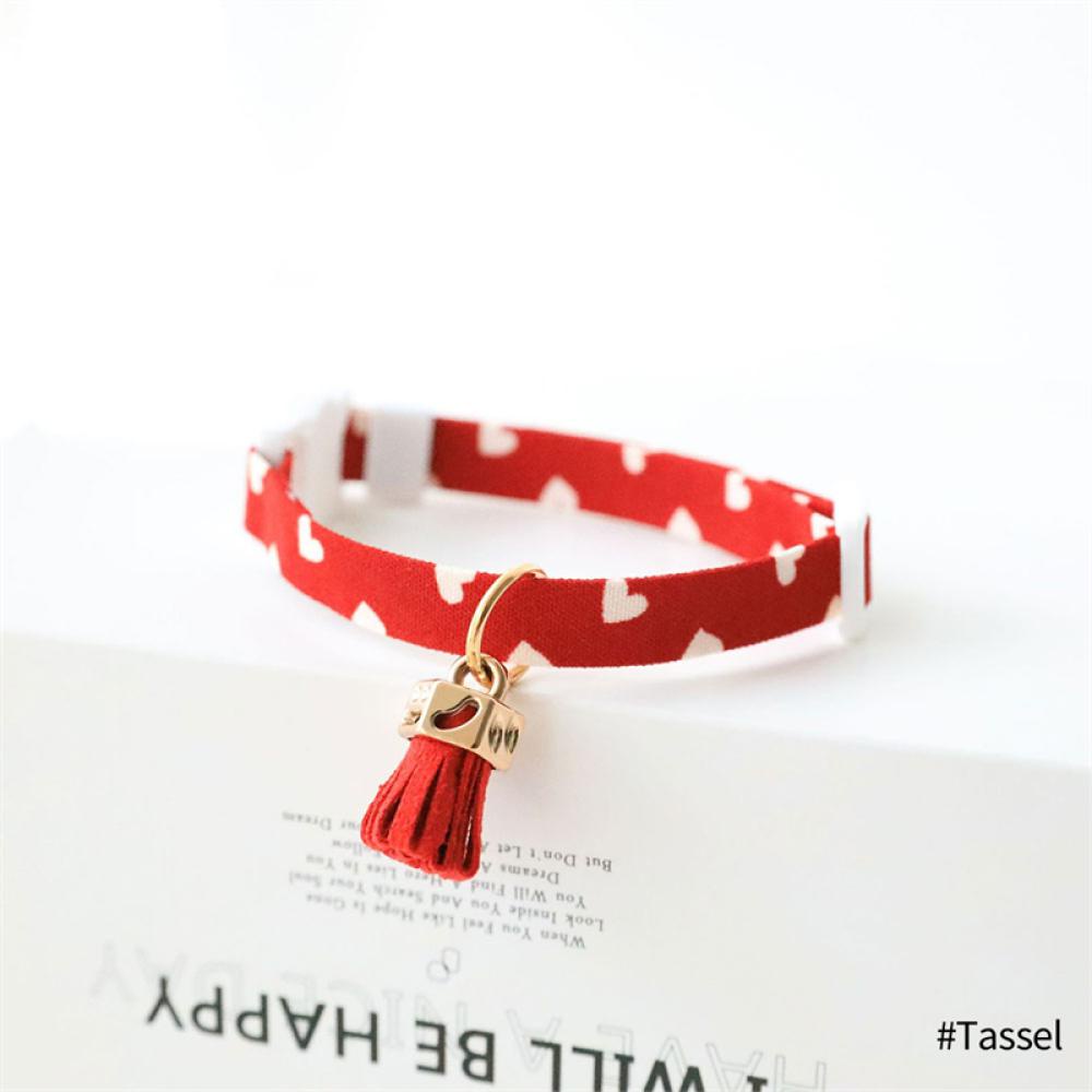 Timekey Kalung Collar Adjustable Motif Hatimalaikatbunga Cherry Untuk Anjingkucing C1T1