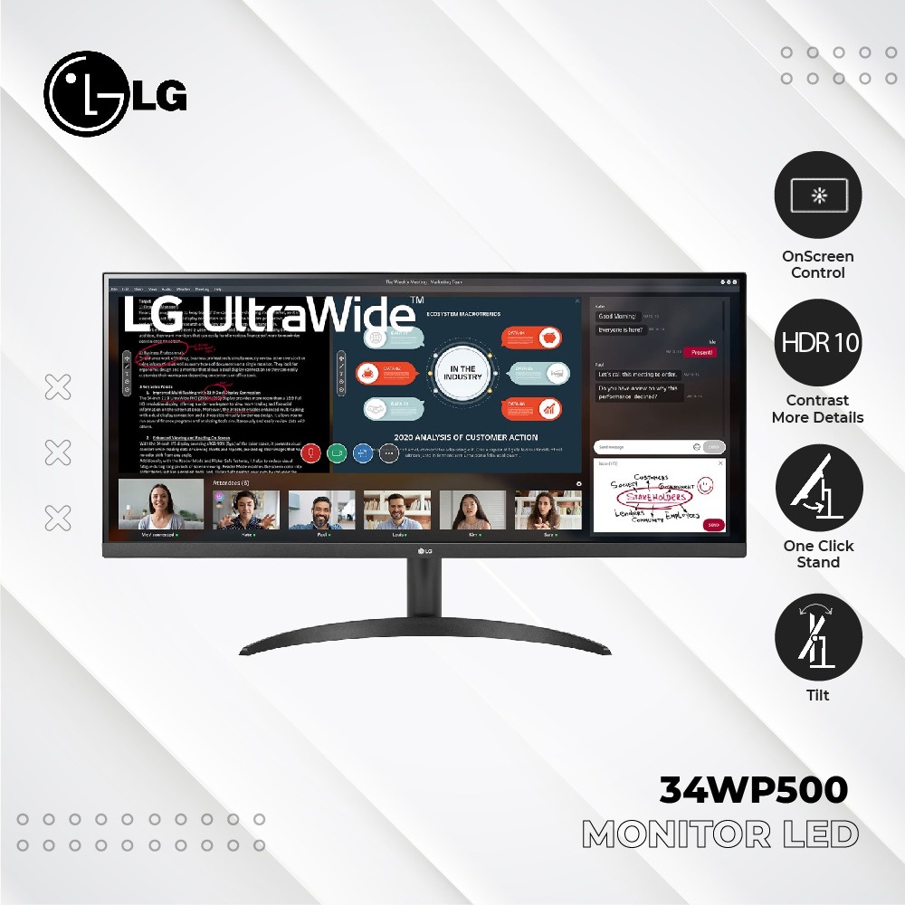 Monitor LED LG 34WP500 34WP500B IPS Full HD UltraWide 21:9 34