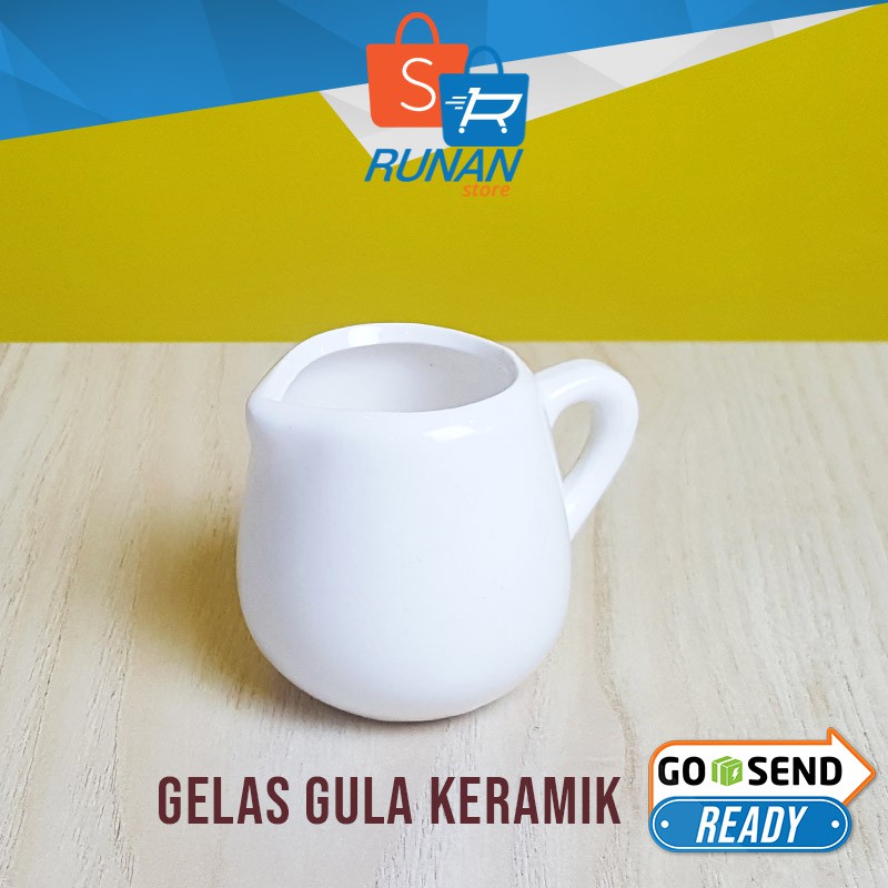 Jual Gelas Gula Sugar Pot Jug Gula Cair Tempat Susu Cafe 40ml Porcelain Indonesiashopee Indonesia 8744