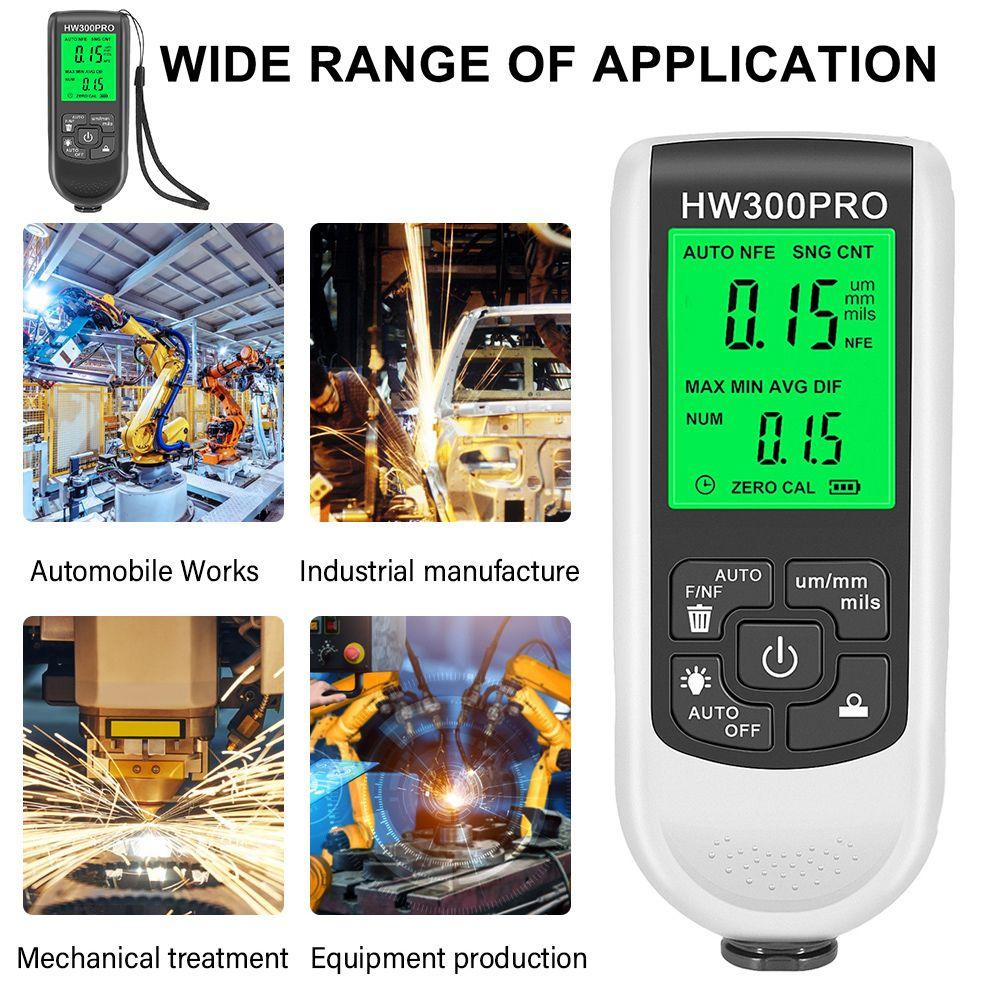 Thickness Gauge Tester Populer Mudah Digunakan Tahan Lama Onderdil &amp; Aksesoris Untuk Mobil Cat Film Bubuk