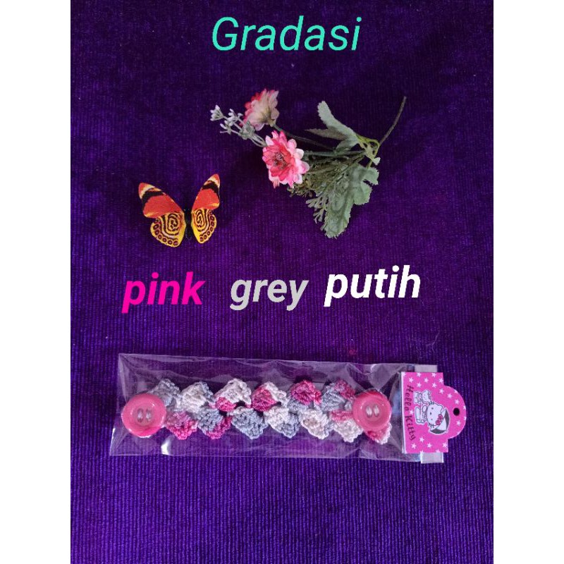 konektor masker rajut gradasi