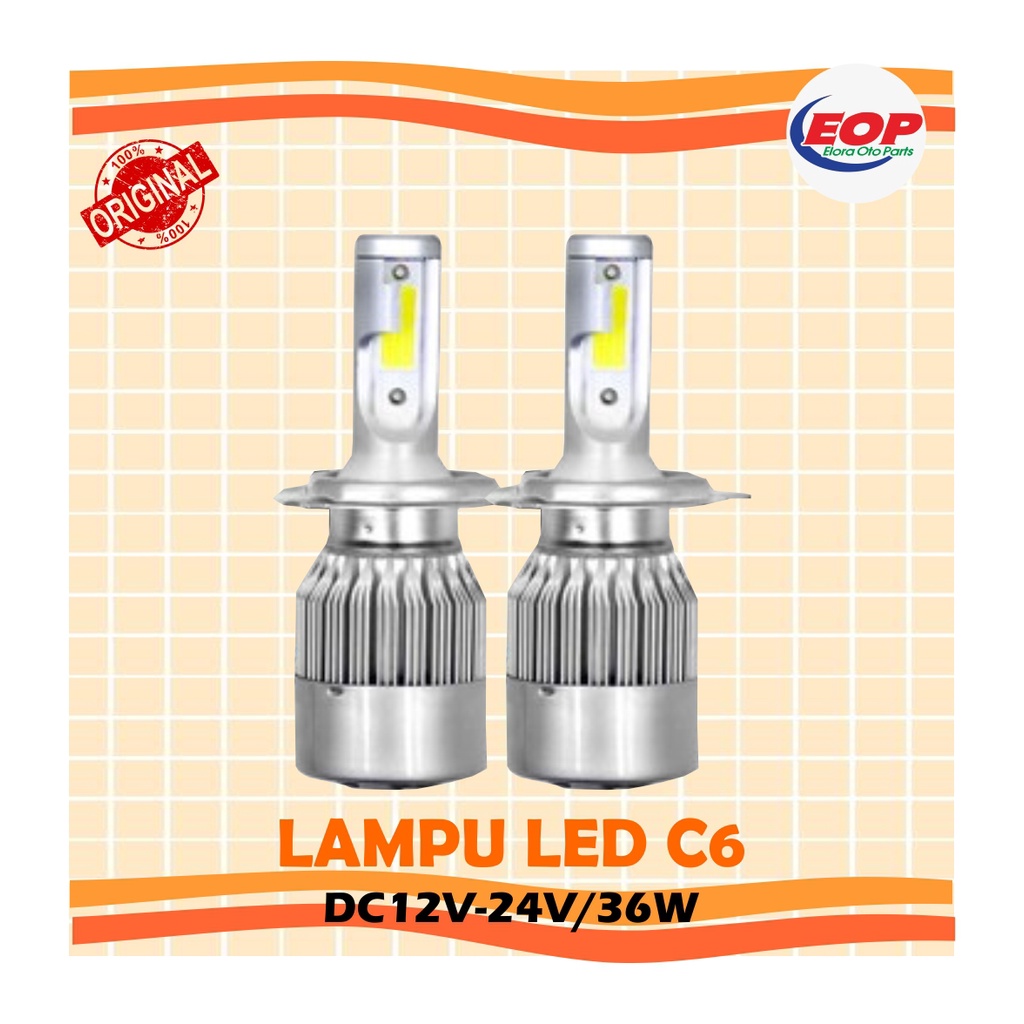 LAMPU LED C6 satu set 2 lampu LED H1,H4,H7,H11