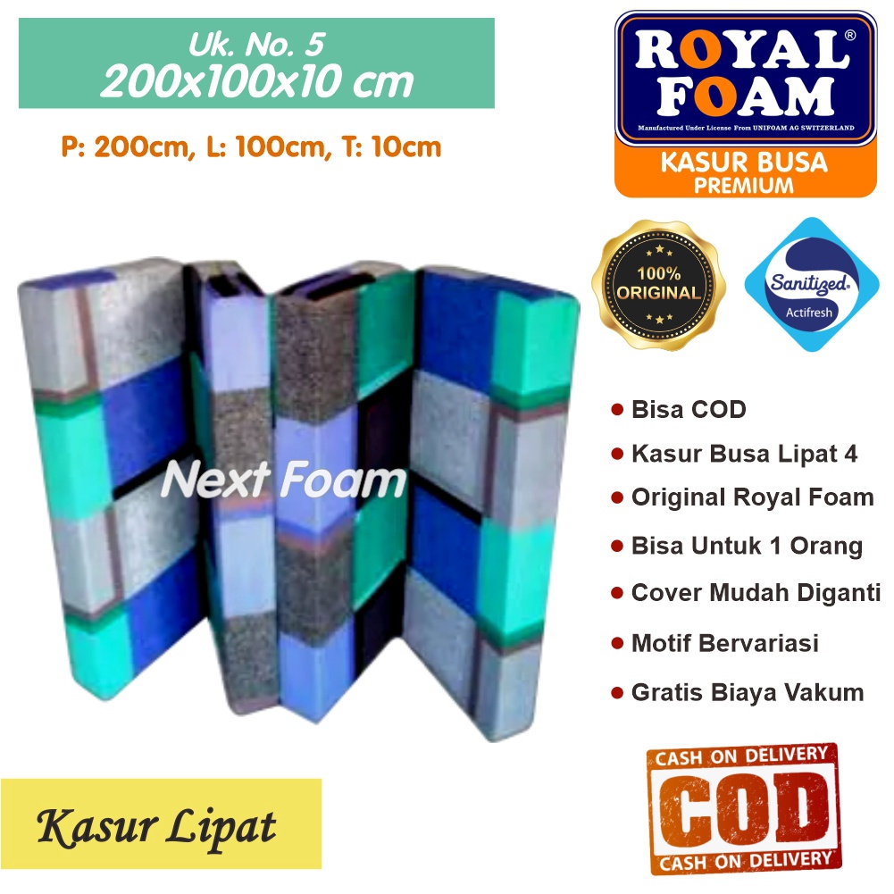 Kasur Busa Lipat Royal Foam Ukuran No 5 200x100x10 cm Tebal 10 cm D16 ORIGINAL