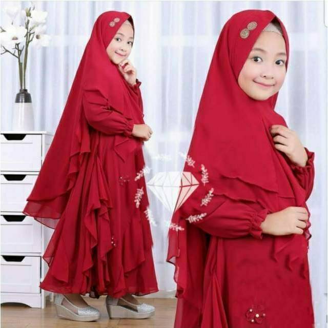 SYARI KAYLA KID ANAK, WOLFICE, GAMIS HIJAB MUSLIM, MAXY DRESS