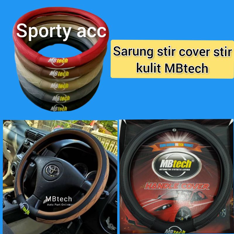 Sarung stir cover stir mobil bahan kulit mbtech