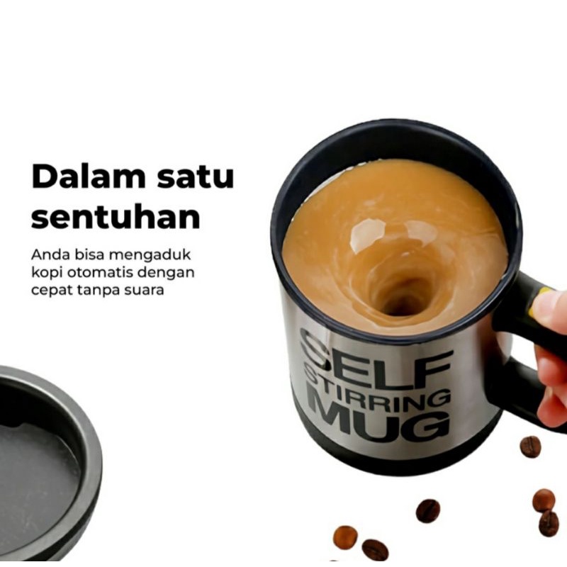 Steering Mug Gelas Pengaduk Aduk Otomatis / self stirring Mug Gelas Pengaduk Otomatis kopi teh susu tea coffee syrup / Mug putar otomatis Gelas Putar