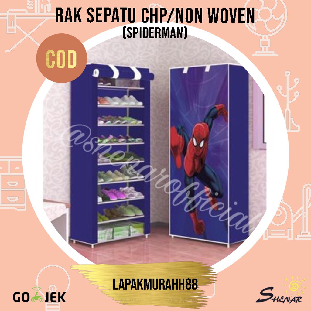 RAK SEPATU KARTUN/RAK SEPATU KAIN BERKARAKTER/RAK SEPATU MENARIK/RAK SEPATU MOTIF LUCU (RS CHP)