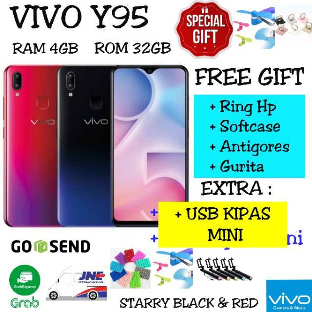 VIVO Y95 RAM 4GB ROM 32GB GARANSI RESMI VIVO 1 TAHUN