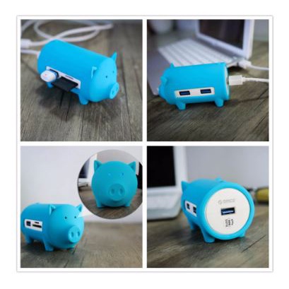 Usb 3.0 hub orico 3 port with sd Tf card reader 5Gbps 100cm cable little pig h4018-u3 h4018u3 - Terminal usb3.0