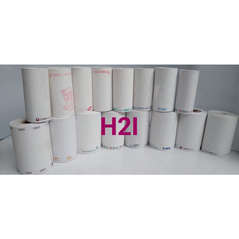 Kertas Thermal/edc/struk logo 57x30 58x30 - BRI/BSI/Agen Brilink/Agen BNI46/SRC/Link/Pertamina/Polos