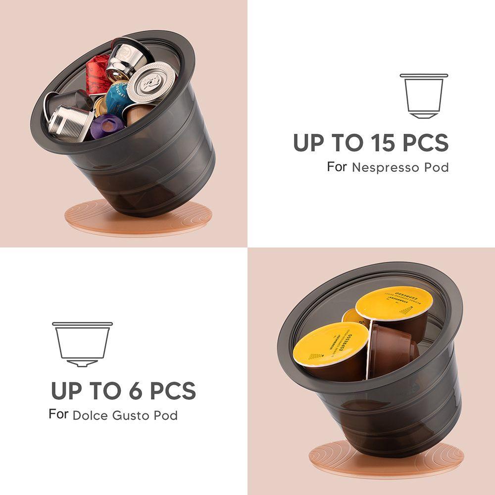 Solighter Detachable Coffee Pod Holder Gelas Plastik Holder Counter Coffee Bar Kapasitas Besar