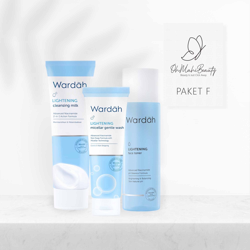 Wardah Paket Lightening Series - Paket Hemat (6pcs) (5pcs) (3pcs) - Skincare Wardah - Paket Wardah Lightening Series-Paket F Normal Skin