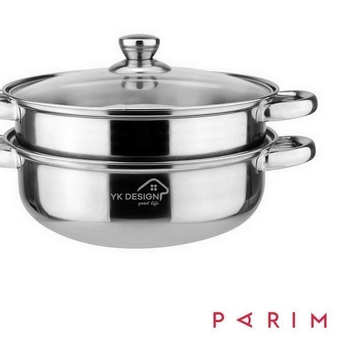 RR4✡ PARIM Panci Steamer Stainless 2 Tingkat Kukusan Stainless Diameter 28CM BERMEREK YK DESIGN YK-8