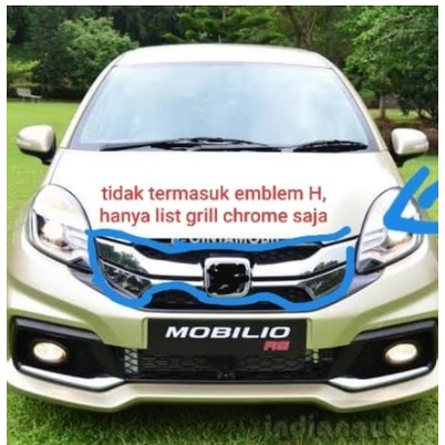 List grill depan / Front Grill Vernekel Chrome Honda Mobilio RS 2014-2017 Original