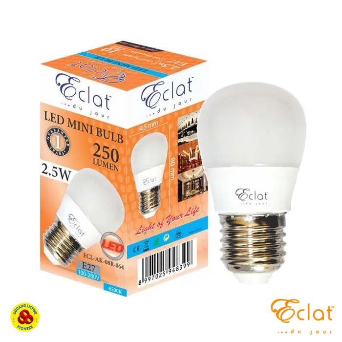 Eclat Mini LED Bulb 2.5W Putih E27 Lampu LED Mini 2,5 Watt Frosted CDL