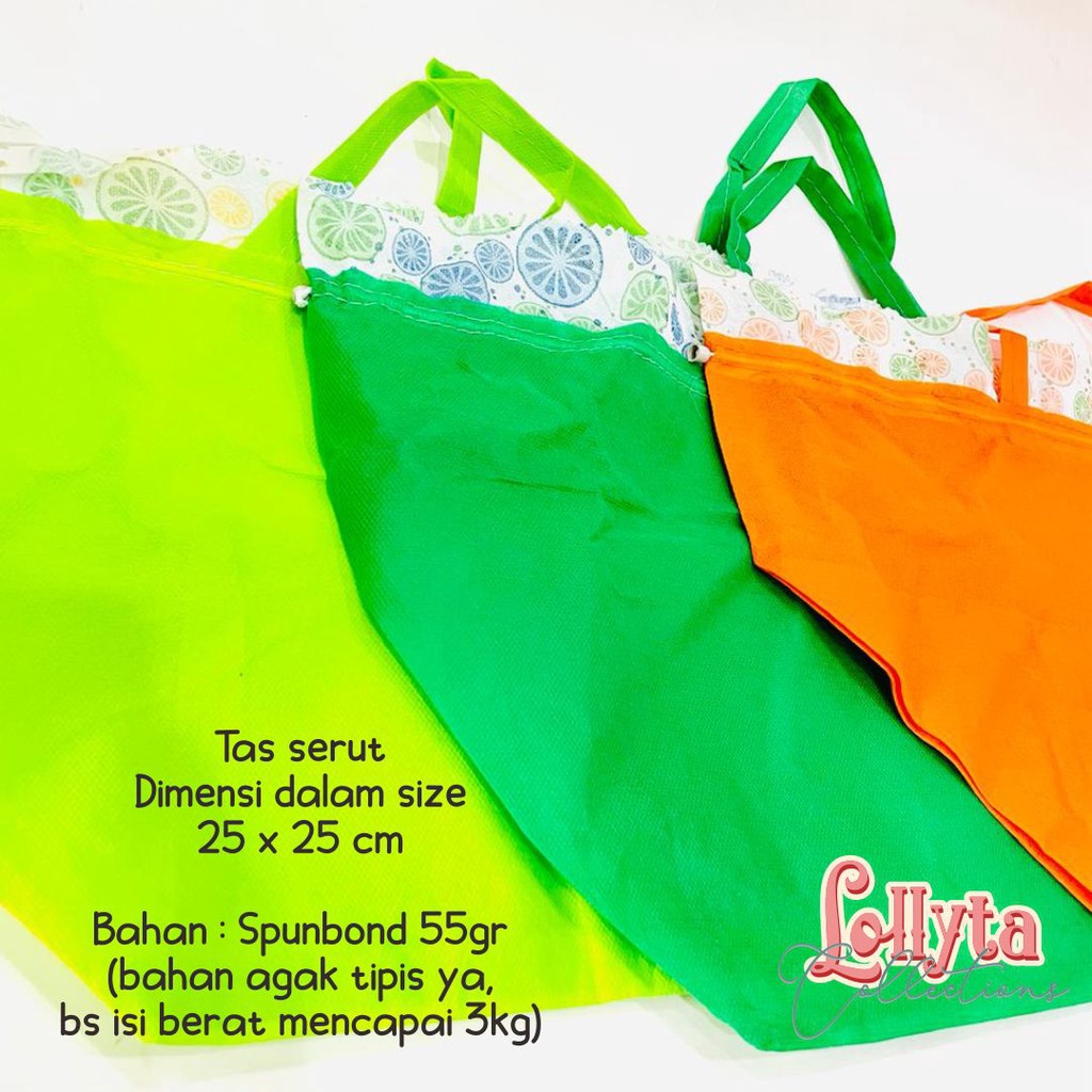 

Tas Serut Spunbond 25 x 25 cm / Goodiebag Polos