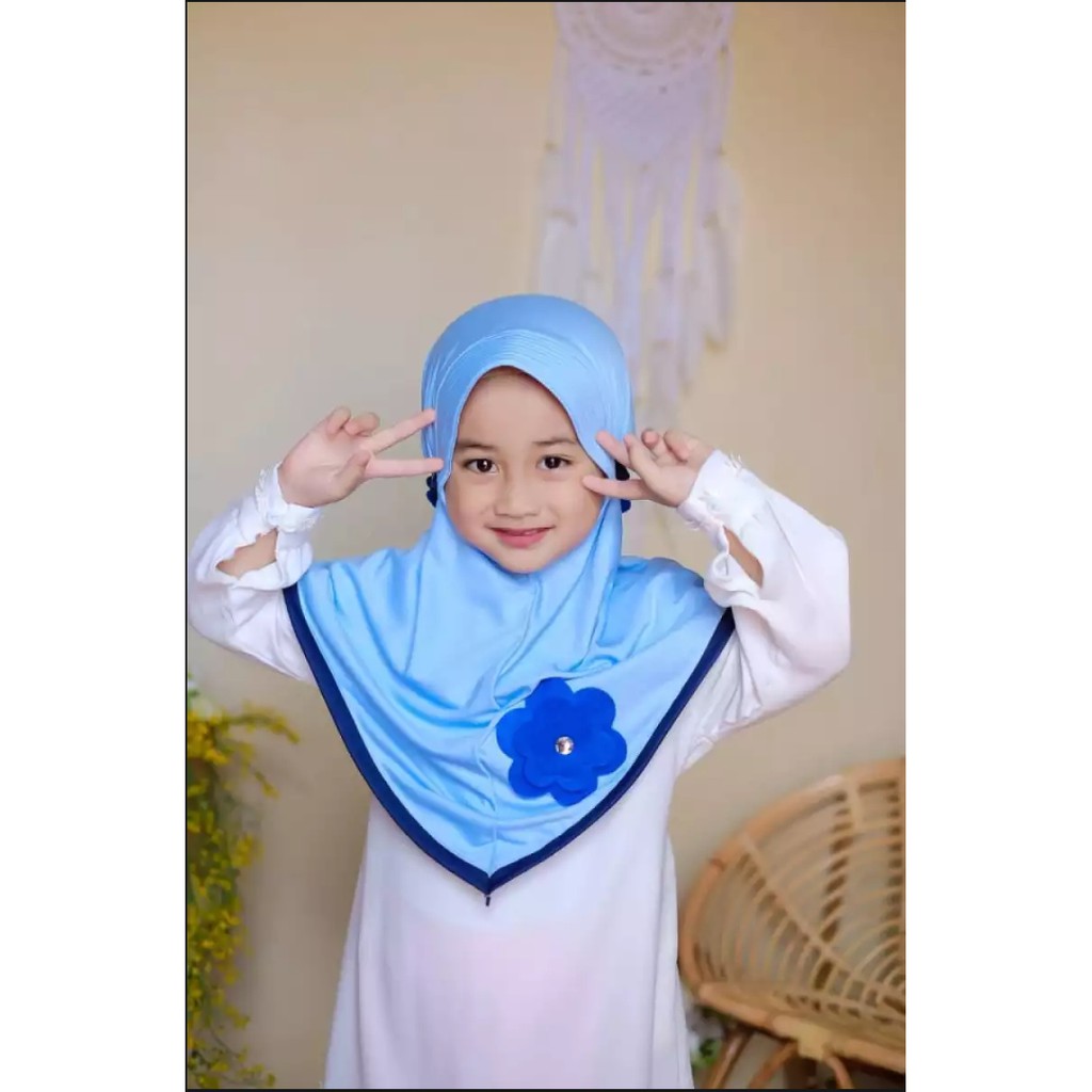 Jilbab Anak Mawar Usia 3-6 Tahun Bahan Jersey Terbaru Termurah / Alody's Collection