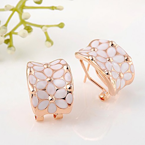 Hu Hu Hu Hu Hu Alat Bantu Pasang Kacamata♡ Anting Tusuk Gantung Wanita Desain Bunga Gaya Elegan Untuk Pestapernikahan