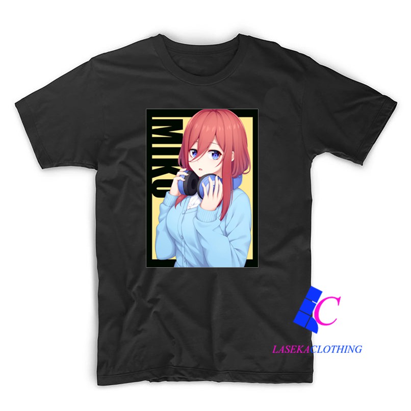 Kaos Anime Baju Miku Nakano Go Toubun no Hanayome Distro Pria Wanita
