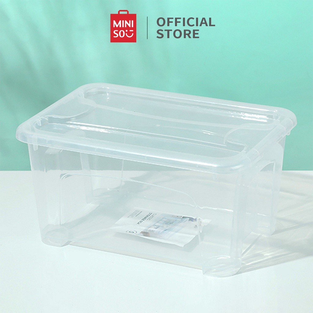 Miniso Kotak Penyimpanan Classic Storage Box 5L Kecil Serbaguna Multifungsi Transparan Plastik