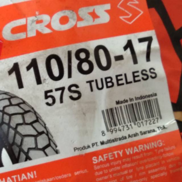 Ban Corsa 110/80-17 CROSS-S Tubeless